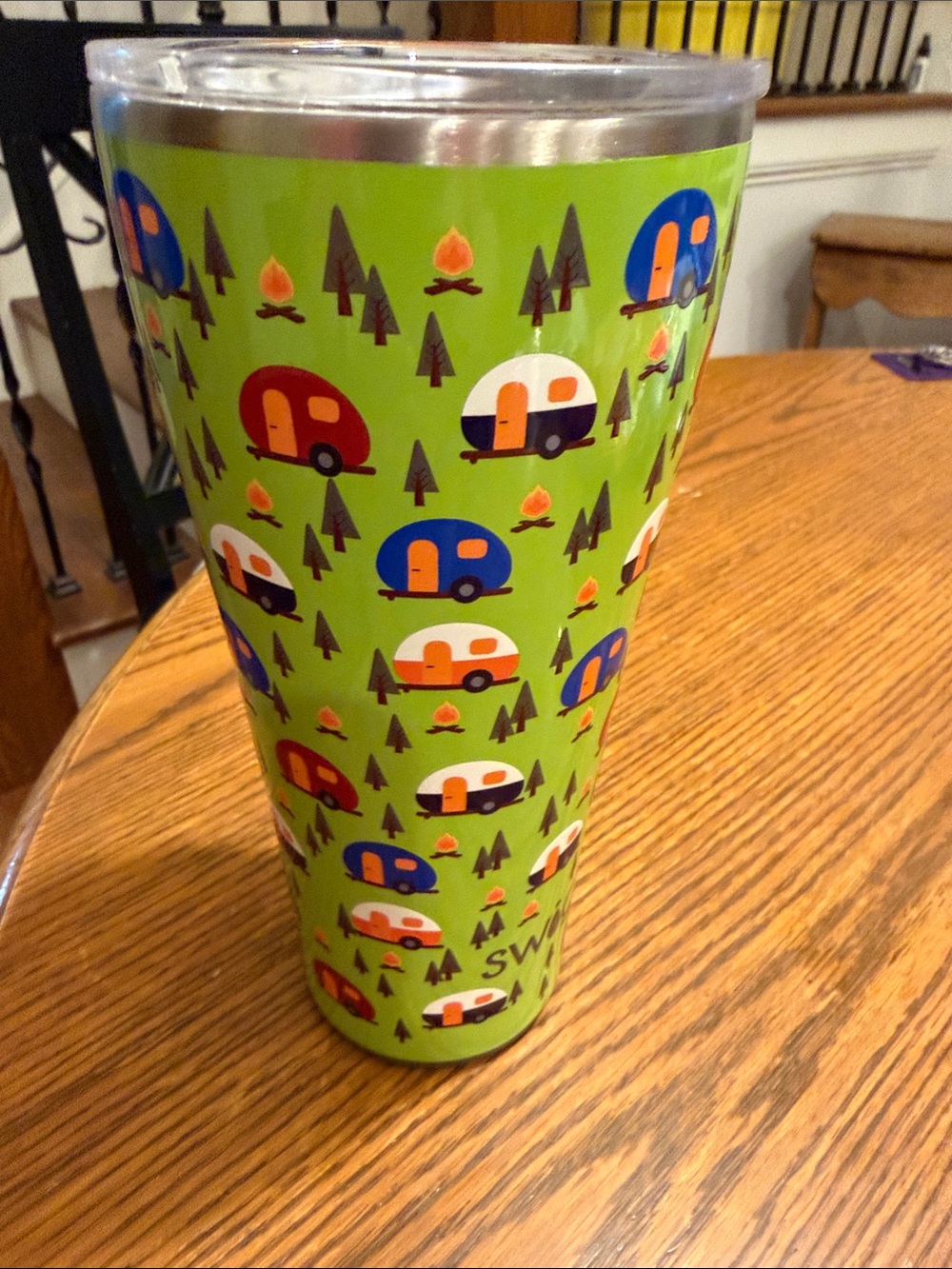 Swig Camper Print Stainless Travel Tumbler - Green